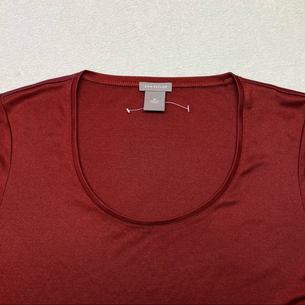 Ann Taylor Womens Short Sleeve Silk Scoop Neck Top - Picture 9 of 13